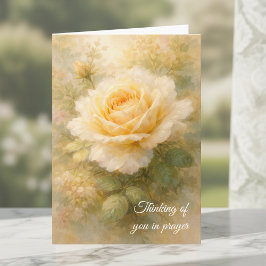 Tarjeta Thinking of You in Prayer Yellow Rose Christian 