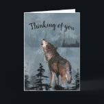 Tarjeta Thinking of you Inspirational Howling Wolf Moon<br><div class="desc">Thinking of you card perfect to tell anyone from a friend,  co-worker or sweetheat who has been there and supportive for you.     Howling Wolf Moon Quote    Inside Inspirational and appreciative text;  You are my moon on a dark ,  hopeless night</div>