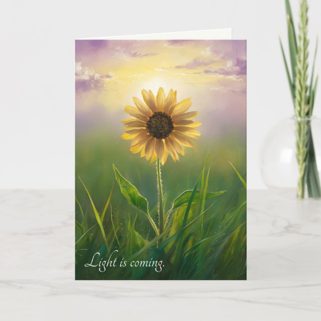 Tarjeta Thinking of You Sunflower Sunshine (Anverso)
