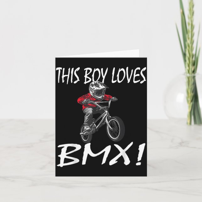 Tarjeta This Boy Loves Bmx, Kids Bmx  (Anverso)
