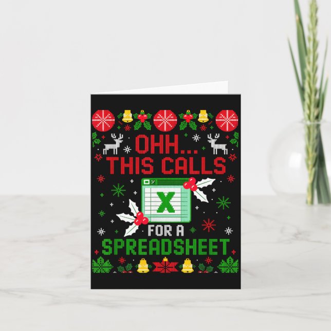 Tarjeta This Calls For A Spreadsheet Ugly Christmas  (Anverso)