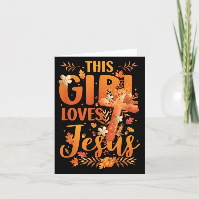 Tarjeta This Girl Loves Jesus Cute Christian Girl Jesus Fa (Anverso)
