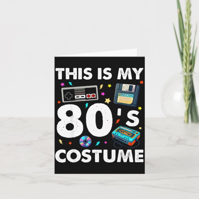 Tarjeta This Is My 80s Costume 80's 90's Party Men Women K (Anverso)