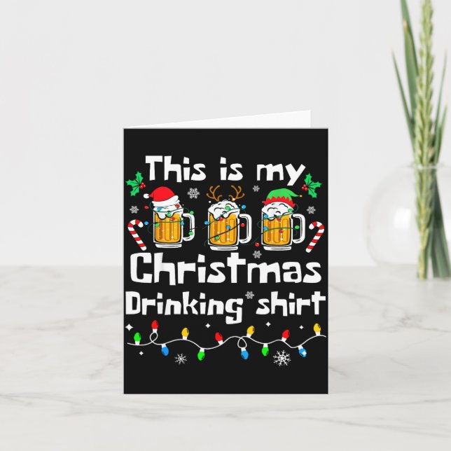 Tarjeta This Is My Christmas Beer Drinking Funny Party Xma (Anverso)