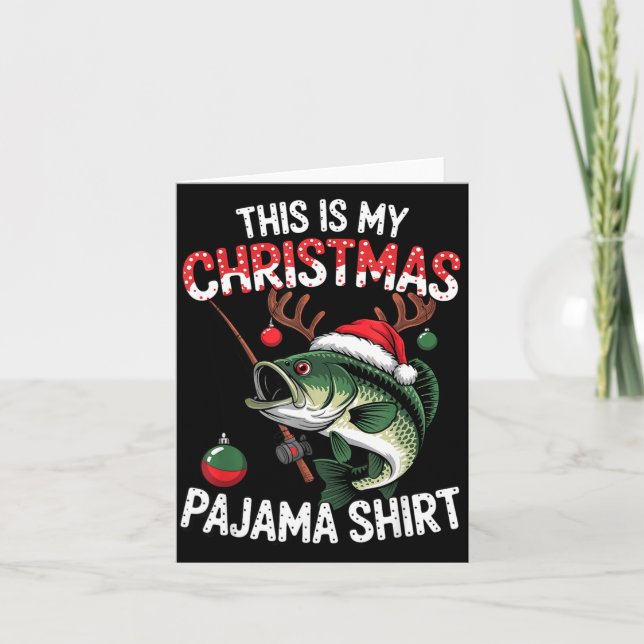 Tarjeta This Is My Christmas Pajama B Fish Santa Hat Toddl (Anverso)