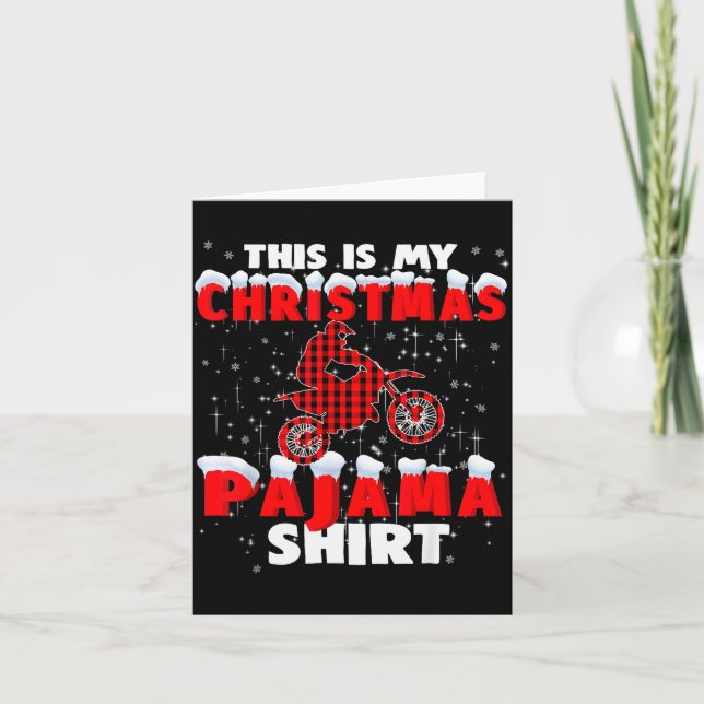 Tarjeta This Is My Christmas Pajama Funny Dirt Bike Motocr (Anverso)
