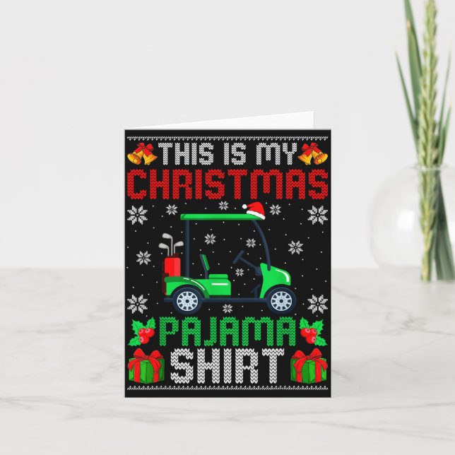 Tarjeta This Is My Christmas Pajama Golf Cart Xmas Srt Gol (Anverso)