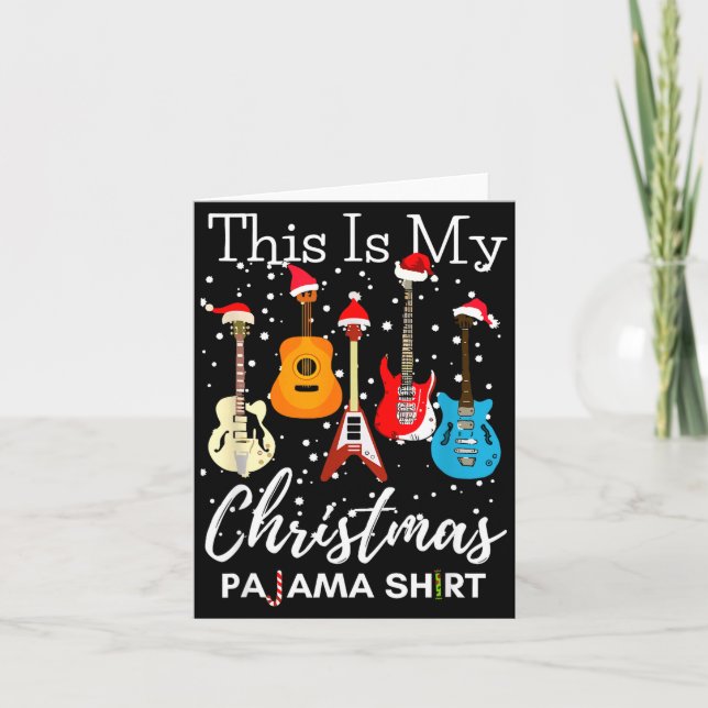 Tarjeta This Is My Christmas Pajama Guitar Guitarist Music (Anverso)