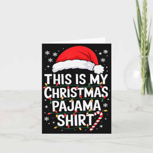 Tarjeta This Is My Christmas Pajama Shirt Adult Xmas Pjs M (Anverso)