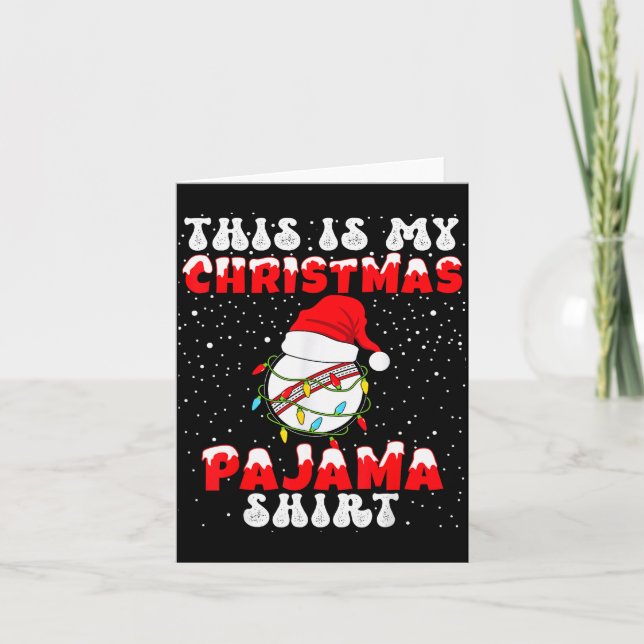 Tarjeta This Is My Christmas Pajama Shirt Cricket Player P (Anverso)