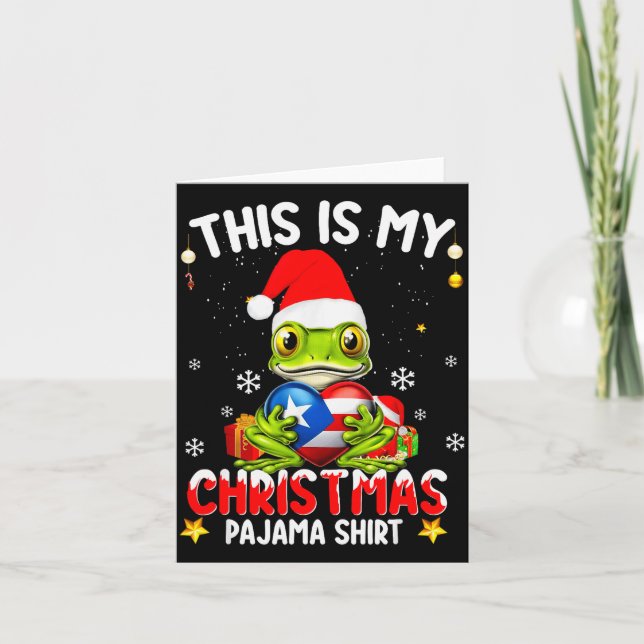 Tarjeta This Is My Christmas Pajama Shirt Fun Puerto Rico  (Anverso)