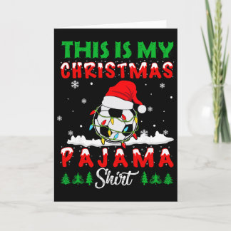 Tarjeta This Is My Christmas Pajama Soccer Santa Hat Xmas 