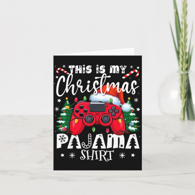 Tarjeta This Is My Christmas Pajama Video Game Gamer Boys  (Anverso)