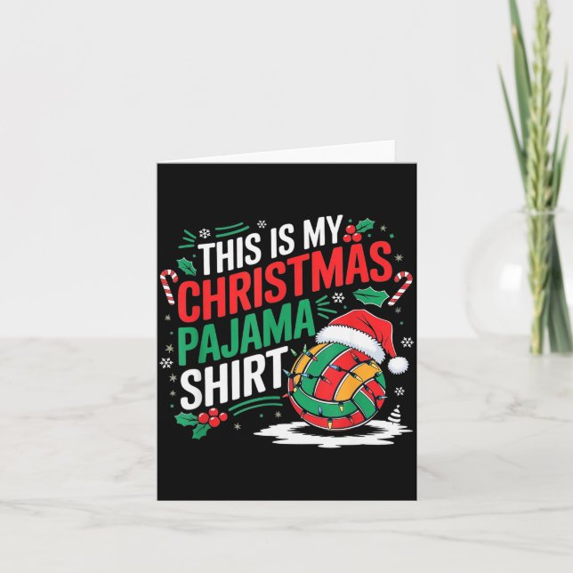 Tarjeta This Is My Christmas Pajama Volleyball Srt Xmas  (Anverso)