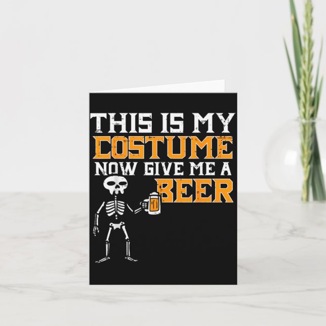 Tarjeta This Is My Costume Funny Skeleton Halloween Men Da (Anverso)
