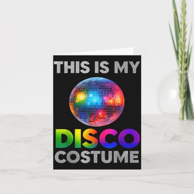 Tarjeta This Is My Disco Costume Ball Graphic 1970s Funky  (Anverso)