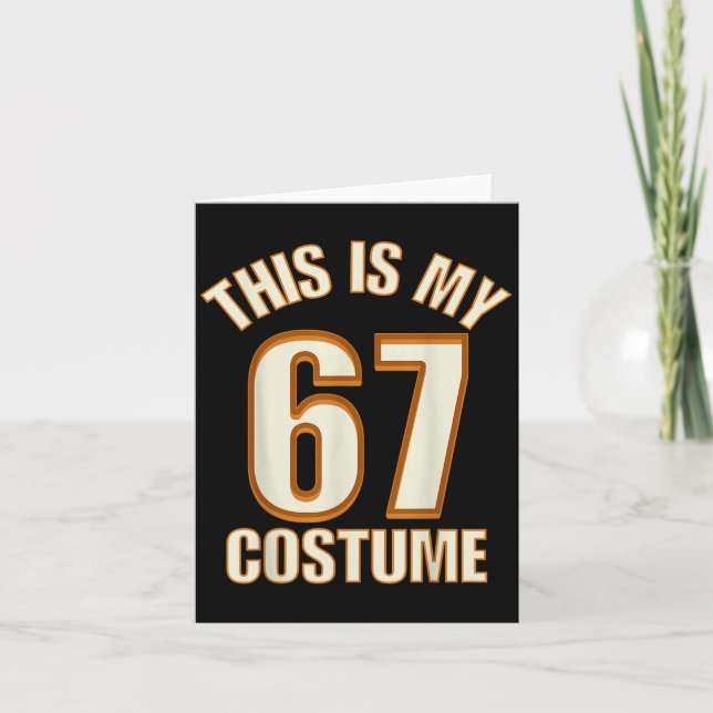Tarjeta This Is My Halloween 67 Costume Lazy Brainrot Meme (Anverso)