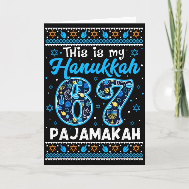 Tarjeta This Is My Hanukkah 67 Pajamakah For Jewish Christ (Anverso)