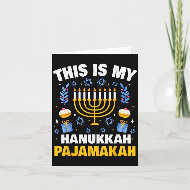 Tarjeta This Is My Hanukkah Pajamakah For Jewish Christmas (Anverso)