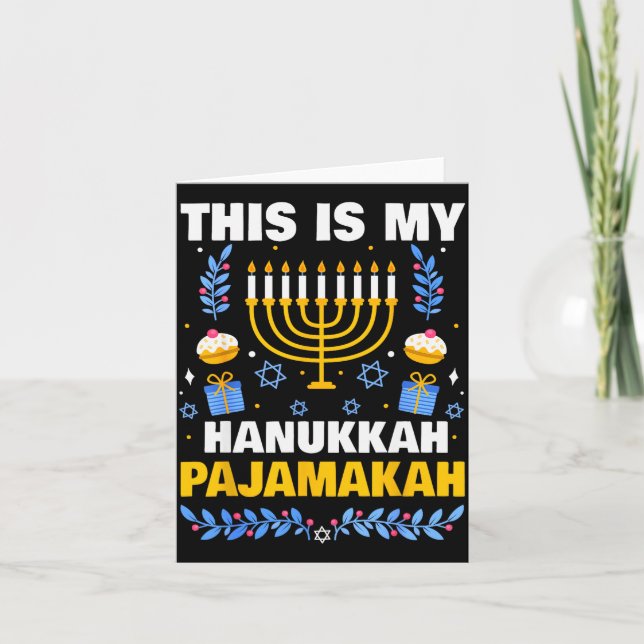 Tarjeta This Is My Hanukkah Pajamakah For Jewish Christmas (Anverso)