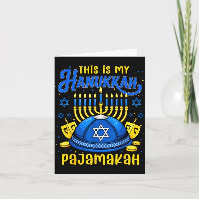 Tarjeta This Is My Hanukkah Pajamakah For Jewish Christmas (Anverso)
