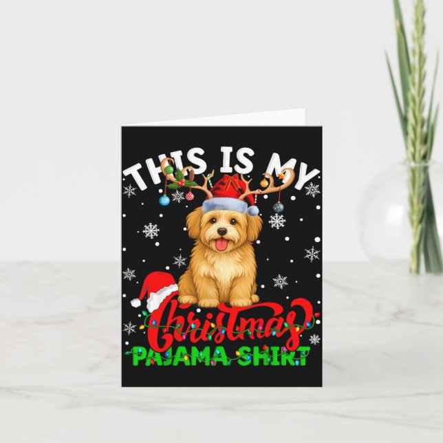 Tarjeta This Is My Havanese Dog Ugly Christmas Pajama Swea (Anverso)