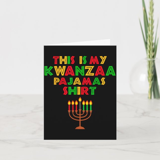 Tarjeta This Is My Kwanzaa Pajamas Seven Principles Candle (Anverso)
