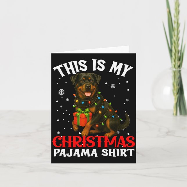 Tarjeta This Is My Rottweiler Christmas Pajama Shirt Xmas  (Anverso)