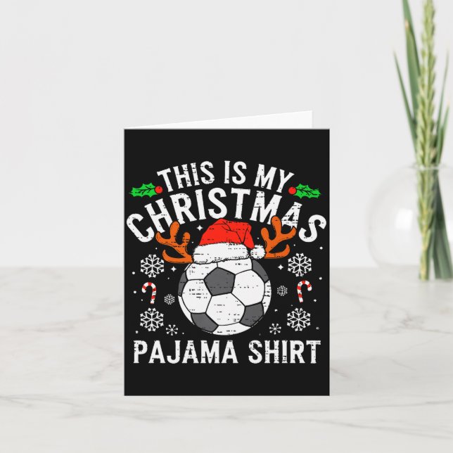 Tarjeta This Is My Soccer Christmas Pajama Shirt Srts Mens (Anverso)
