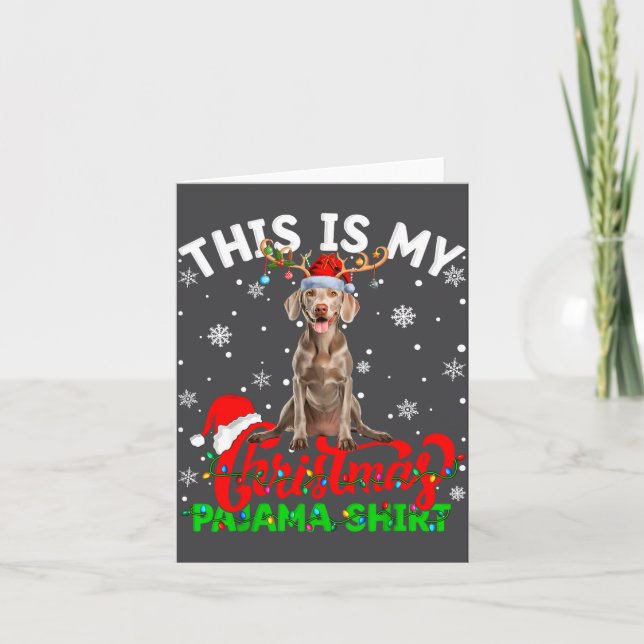 Tarjeta This Is My Weimaraner Dog Ugly Christmas Pajama Sw (Anverso)