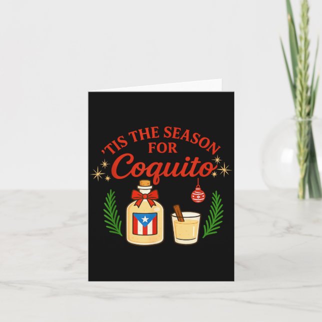 Tarjeta This Is The Season For Coquito Funny Boricua Xmas  (Anverso)