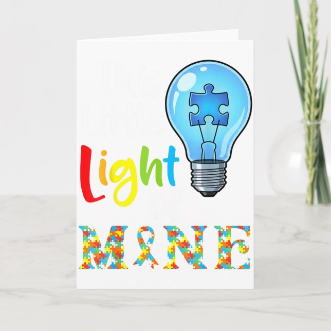 Tarjeta This Little Light Of Mine Autism Awareness Support (Anverso)