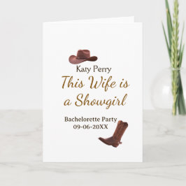 Tarjeta This Wife is a showgirl bachelorette party name da