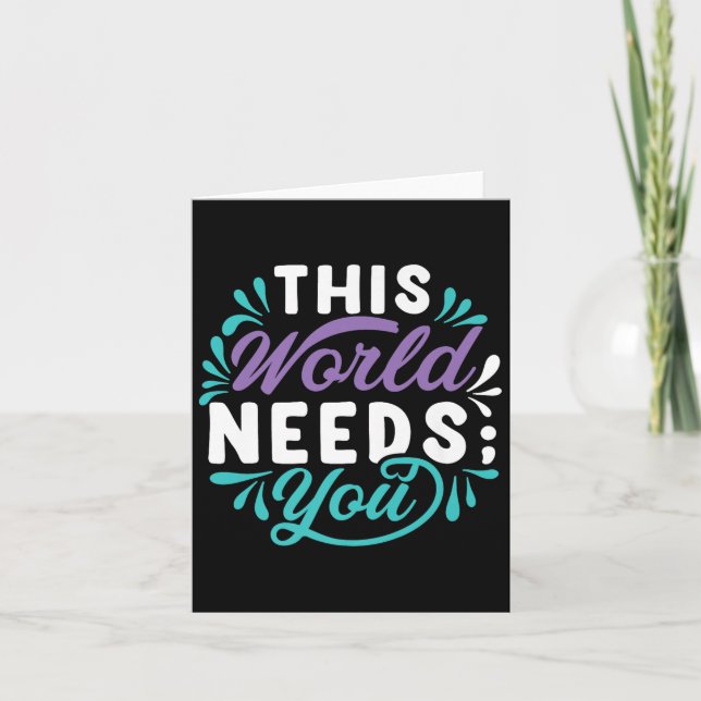 Tarjeta This World Needs You Premium  (Anverso)