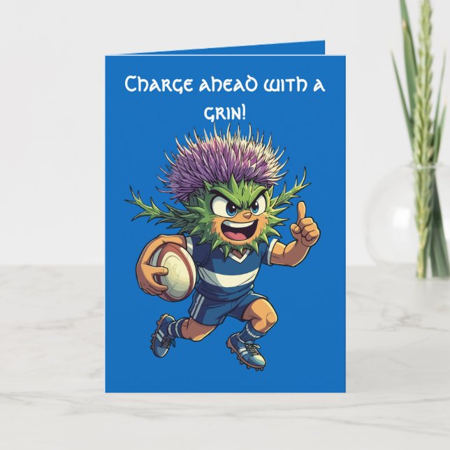 Tarjeta Thistle Dash Scottish Rugby Motif (Anverso)
