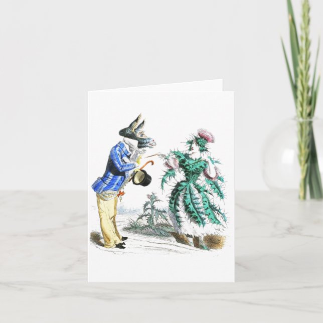 Tarjeta Thistle Lady & Donkey Man (Anverso)