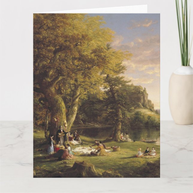 Tarjeta Thomas Cole La merienda campestre (Anverso)