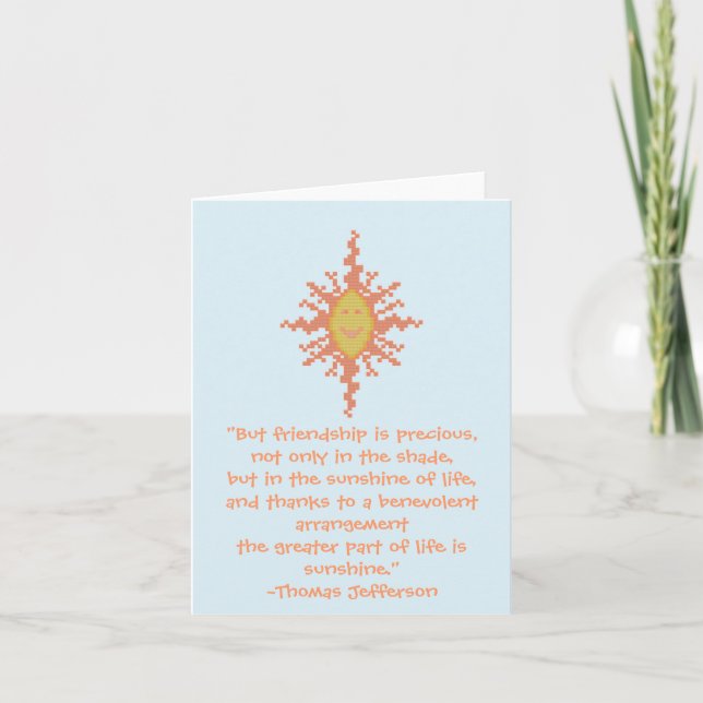 Tarjeta Thomas Jefferson Friendship Quote Card (Anverso)