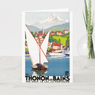 Tarjeta Thonon Les Bains Viajes Franceses Europa Vintage