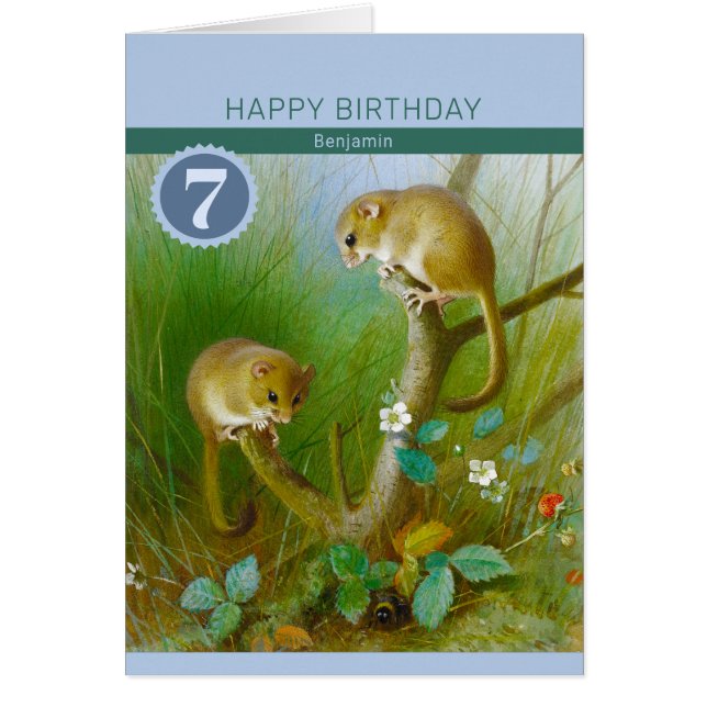 Tarjeta Thorburn de Cumpleaños Cute Dormice CC0713 (Frente)