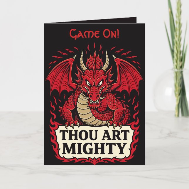 Tarjeta Thou Art Mighty Red Dragon Proclamation (Anverso)