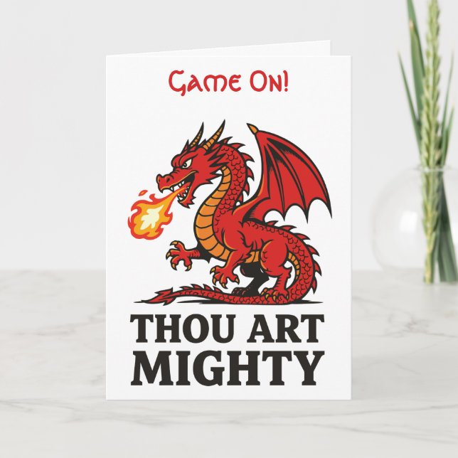 Tarjeta Thou Art Mighty Red Dragon With Fire Breath (Anverso)