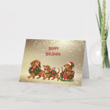 Three Festive Dachshund Holiday