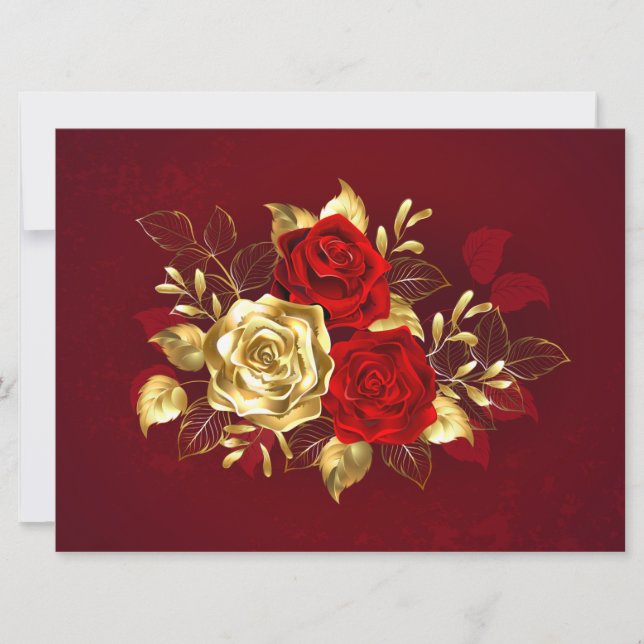 Tarjeta Three Jewelry Roses (Anverso)