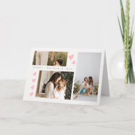 Tarjeta Three Photo Happy Mothers Day Greeting Card