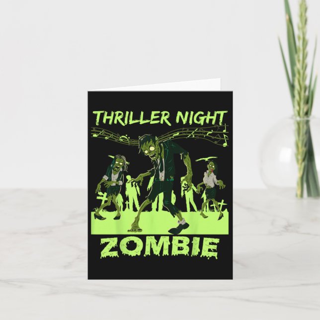 Tarjeta Thriller Night Halloween Dancing Zombie (Anverso)