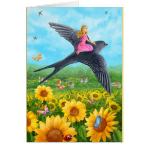 Tarjeta "Thumbelina y trago "