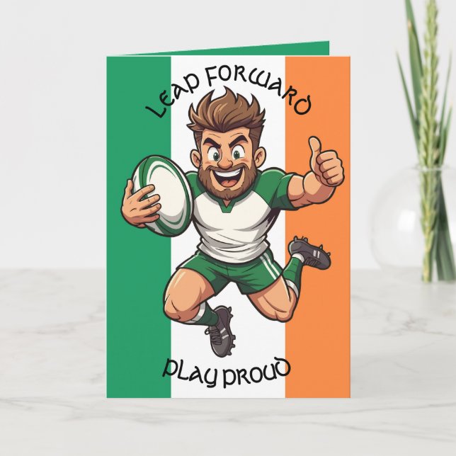Tarjeta Thumbs Up to the Try Line Irish Rugby Joy (Anverso)