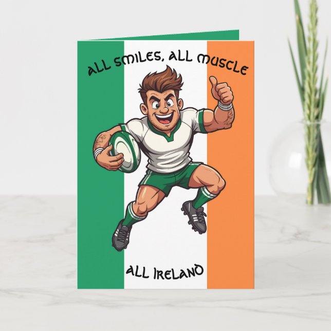 Tarjeta Thumbs-Up Try Irish Rugby Energy (Anverso)