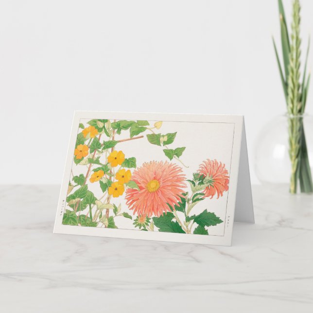 Tarjeta Thunbergia, Pascua de China, por Tanigami Konan (Anverso)